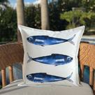 Capa Almofada Mar Impermeável Peixes Sardinhas 45x45 Capa Almofada Mar Impermeável Peixes Sardinhas 45x45