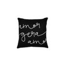 Capa Almofada Preta Amor Gera Amor 40cm Facil Lavar 1un