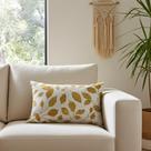 Capa Almofada Retangular 30x50 Estampa Folhas Cor Mostarda - Nallu Decor Capa Almofada Retangular 30x50 Estampa Folhas Cor Mostarda - Nallu Decor