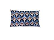 Capa Almofada Retangular 30x50 Tecido Veludo Estampa Geométrica Cor Azul Nallu Decor Capa Almofada Retangular 30x50 Tecido Veludo Estampa Geométrica Cor Azul Nallu Decor
