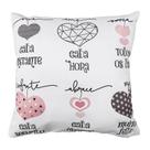 Capa Almofada Sarja Estampa Amor Love Corações 45x45 Capa Almofada Sarja Estampa Amor Love Corações 45x45