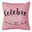 Capa Almofada Sarja Frases Delicada Rosa Sofá Cama 45x45