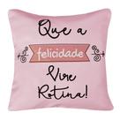 Capa Almofada Sarja Frases Delicada Rosa Sofá Cama 45x45