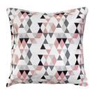 Capa Almofada Sarja Geométrica Rosa Sofá Cama 45x45 Capa Almofada Sarja Geométrica Rosa Sofá Cama 45x45