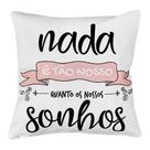 Capa Almofada Sarja Sala Quarto Frases Rosa 45x45
