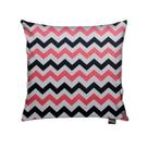 Capa Almofada Tecido Estampado Zig Zag Preto e Rosa D103 Capa Almofada Tecido Estampado Zig Zag Preto e Rosa D103