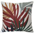 Capa Almofada Veludo Folhas Moderna Bordô Laranja Bege 45x45 Capa Almofada Veludo Folhas Moderna Bordô Laranja Bege 45x45