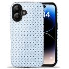 Capa Amzfield para iPhone 16 6,1" com Dupla Camada e Estampa de Bolinhas Azul