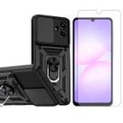 Capa Anel Armor Para Samsung Galaxy A07 + Pelicula Hidrogel Cor:Preto