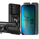 Capa Anel Armor Para Samsung Galaxy A17 + Pelicula Privacy Cor:Preto