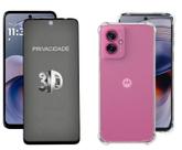 Capa Anti Choque + Película 3D de Vidro Privacidade para Moto G55