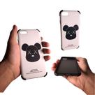 Capa anti-impacto em tpu com desenho compatível com apple iphone 7 / 8 (tela: 4.7") (4g) cor:branca / desenho urso preto