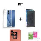Capa Anti Impacto Transparente Para Moto G04 + Película Para Câmera + Película Fosca Privacidade