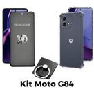 Capa Anti Impactos + Película 3D Privacidade + Anel Suporte para Motorola Moto G84