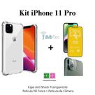 Capa Anti Impactos + Película de Cerâmica Fosca + Película Câmera Traseira para Iphone 11 Pro Capa Anti Impactos + Película de Cerâmica Fosca + Película Câmera Traseira para Iphone 11 Pro