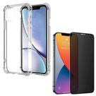 Capa Anti Quedas iPhone 12 Mini + Película Vidro 3D Privacidade Anti Espião Capa Anti Quedas iPhone 12 Mini + Película Vidro 3D Privacidade Anti Espião