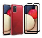 Capa Anti Schock + Pelicula 3d Vidro Para Galaxy A02s Capa Anti Schock + Pelicula 3d Vidro Para Galaxy A02s