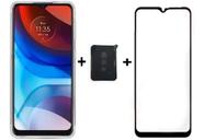 Capa Anti Shock + Pelicula Camera + P 3d Para Moto E7 Power