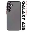 Capa Anti Shock Space Acrílico Translucida Fumê Botões Vermelho para Galaxy A35 5G A356 Tela 6.6
