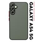 Capa Anti Shock Space Acrílico Translucida Fumê Botões Vermelho para Galaxy A54 5g A546 Tela 6.4