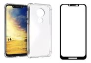 Capa Anti Shock Transparente + Pelicula de Nano Gel 5D Para Moto G7 Play