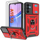 Capa ATUMP Galaxy A15 5G com 2 protetores de tela HD vermelha