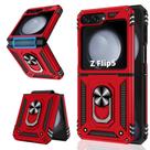 Capa ATUMP Galaxy Z Flip 5 Vermelha Resistente com Suporte Giratório 360