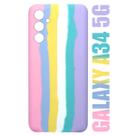 Capa Aveludada Arco Iris Candy Compativel Galaxy A34 5G A346 6.6 + Película De Vidro 3D - Cell In Power25