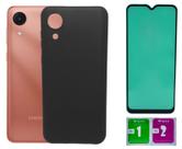 Capa Aveludada Preta Para Galaxy A03 Core+ Película Ceramica