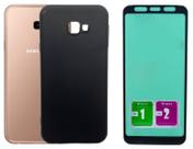Capa Aveludada Preta Para Galaxy J4 Plus Core + Pel Ceramica