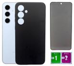 Capa Aveludada Preta Para Galaxy S24 Fe + Pel. Privacidade