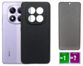 Capa Aveludada Preta Para Note 14 Pro 5g + Pel. Privacidade