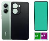 Capa Aveludada Preta Para Poco X7 Pro 5g + Pelicula Ceramica