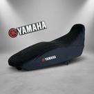 Capa banco de moto emborrachada 3D Preta universal Yamaha Capa banco de moto emborrachada 3D Preta universal Yamaha