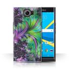 Capa/capa para BlackBerry Priv com espirais verdes/roxas