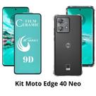Capa Capinha Anti Choque + Película de Cerâmica para Motorola Moto Edge 40 Neo Capa Capinha Anti Choque + Película de Cerâmica para Motorola Moto Edge 40 Neo