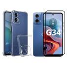 Capa Capinha Anti Impacto e 2x Peliculas 3D Para Moto G34 5G