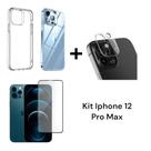 Capa Capinha Anti Impacto + Película Fosca 9D + Película de Câmera Para Iphone 12 PRO MAX
