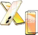 Capa Capinha Anti Impacto + Película Premium 9D Cerâmica Para Realme C55 Tela De 6,72 Polegadas