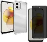Capa Capinha Anti Impacto + Película Privacidade 3D Para Moto G73 Tela De 6,5 Polegadas Capa Capinha Anti Impacto + Película Privacidade 3D Para Moto G73 Tela De 6,5 Polegadas