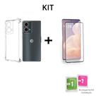 Capa Capinha Anti Impacto Transparente + Película 9D De Cerâmica Para Moto G85