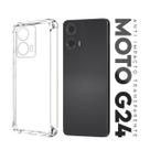 Capa Capinha Anti Impacto Transparente + Película De Hydrogel Fosca Para Moto G24 Xt2423 Tela 6.56
