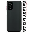 Capa Capinha Anti Shock Acrílico Translucida Fumê Botões Vermelho para Galaxy M13 M135 Tela 6.6