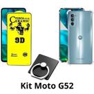 Capa Capinha Anti Shock + Película Fosca + Suporte de Anel para Motorola Moto G52