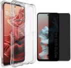 Capa Capinha Antiqueda e Película Privacidade 5D Full Cover para Moto G35