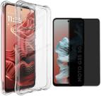 Capa Capinha Antiqueda e Película Privacidade 5D Full Cover para Moto G35