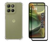Capa Capinha Case Anti Impacto e Pelicula vidro 3D Motorola Moto G15