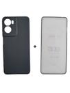 Capa Capinha Case Aveludada + Película 3D Vidro Para Motorola Moto G05 Cor: Preto