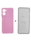 Capa Capinha Case Aveludada + Película 3D Vidro Para Motorola Moto G05 Cor: Rosa