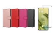 Capa Capinha Case Carteira Flip e Pelicula vidro 3D Motorola Moto G17